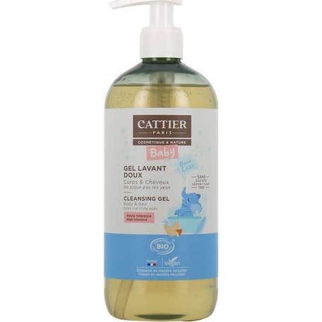 Cattier Baby gel Limpiador Suave Piel Sensible 500 ml