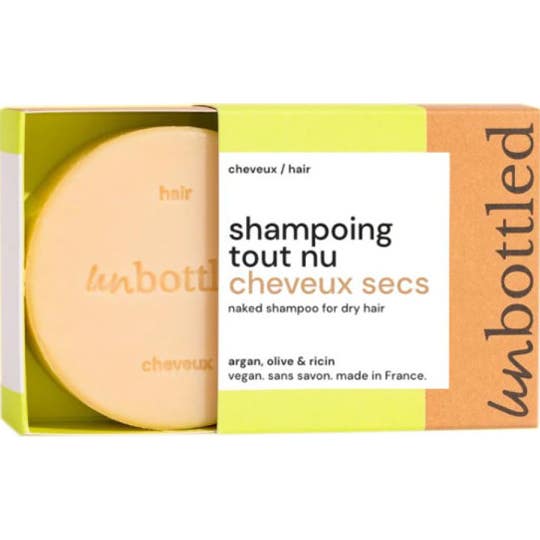 Unbottled Champú Sólido Tout Naked Cabello Seco y Dañado 75g