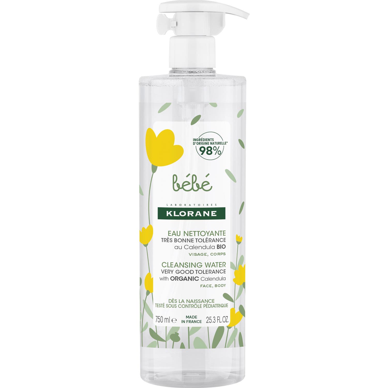 Klorane Bébé Agua de limpieza Caléndula 750ml
