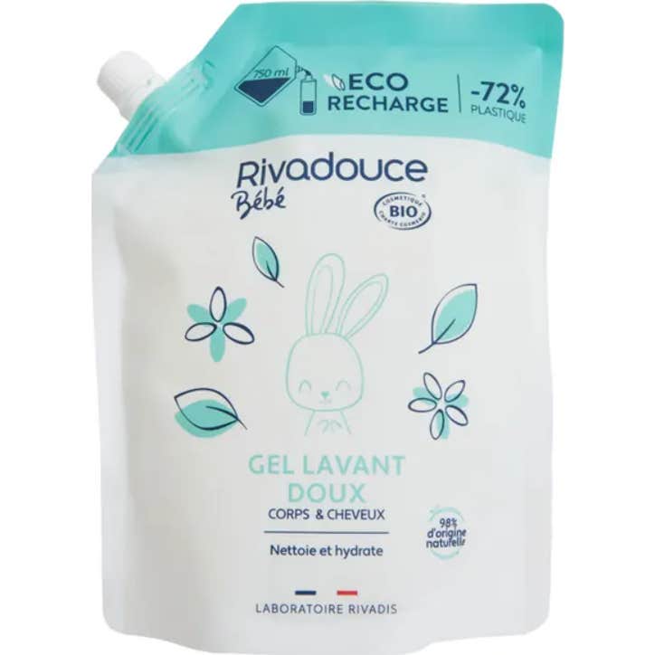 Rivadouce Bebé Bio Eco Recarga Gel Limpiador Suave 750 ml
