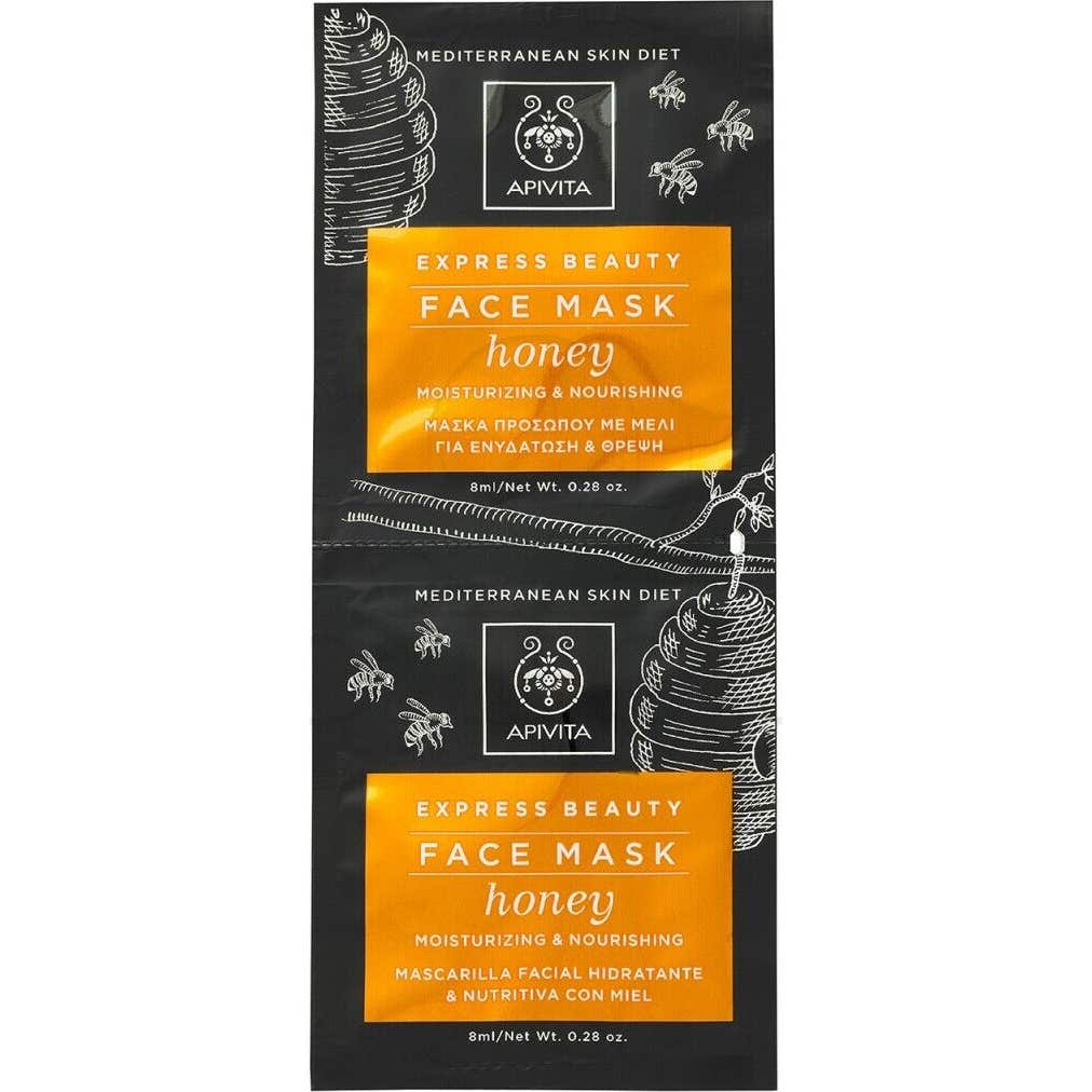 Apivita Express Beauty mascarilla hidratante-nutritiva miel 2udsx8ml