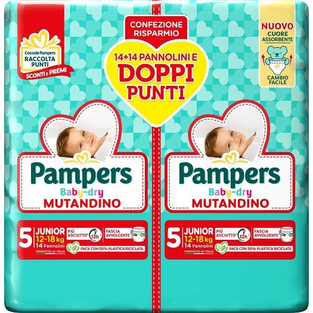 Pampers Baby Dry Duo Downcount Junior 28uds