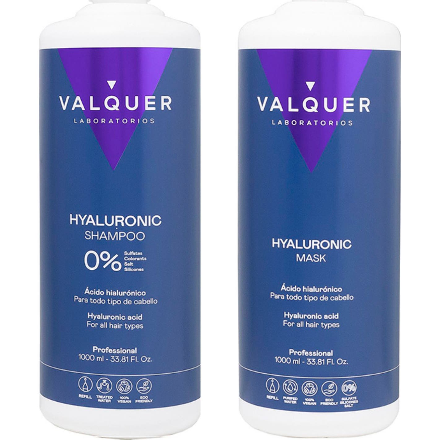 Valquer Pack Ácido Hialurónico Champú 1000ml + Mascarilla 1000ml