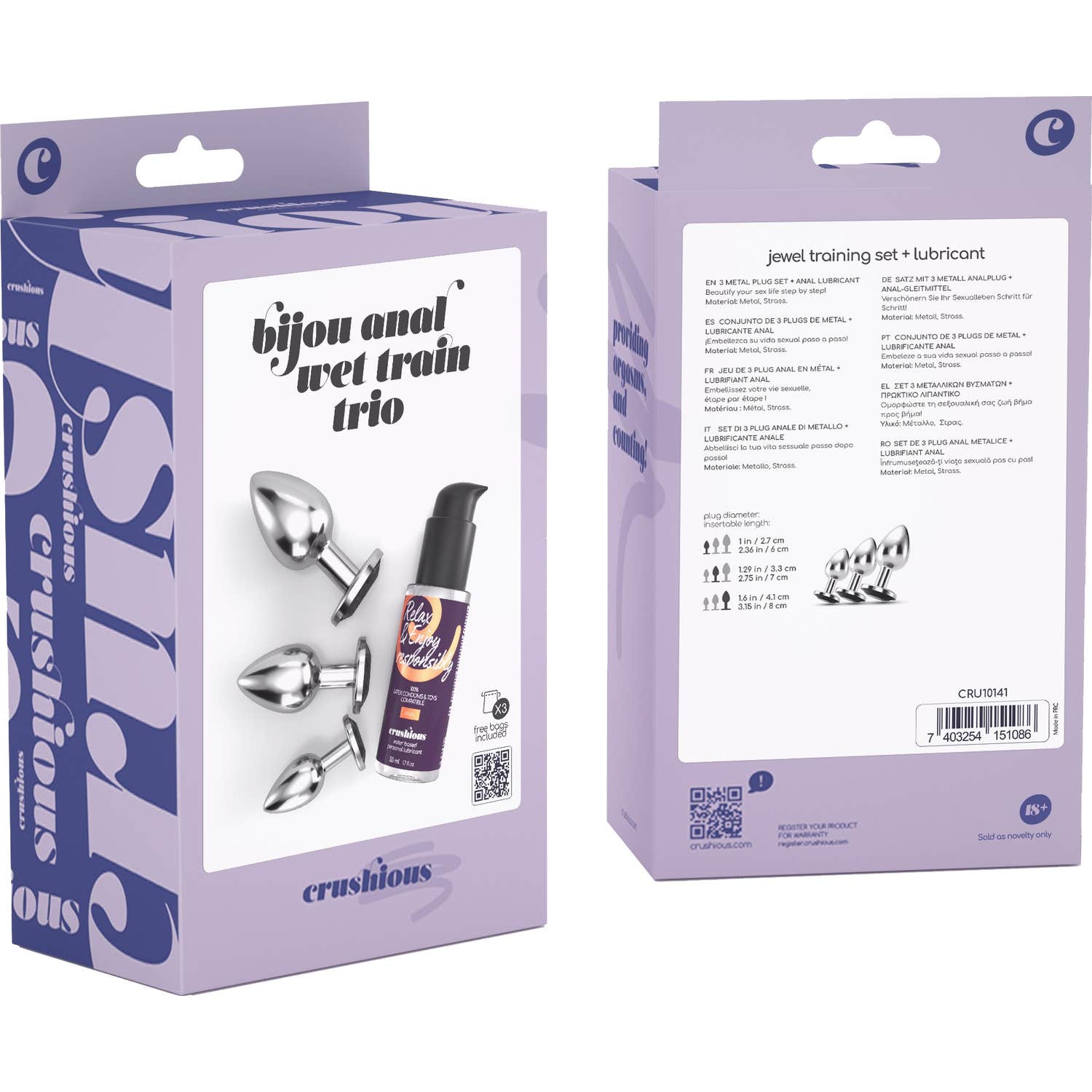 Crushious Set Bijou Anal Wet Train Trio Negro
