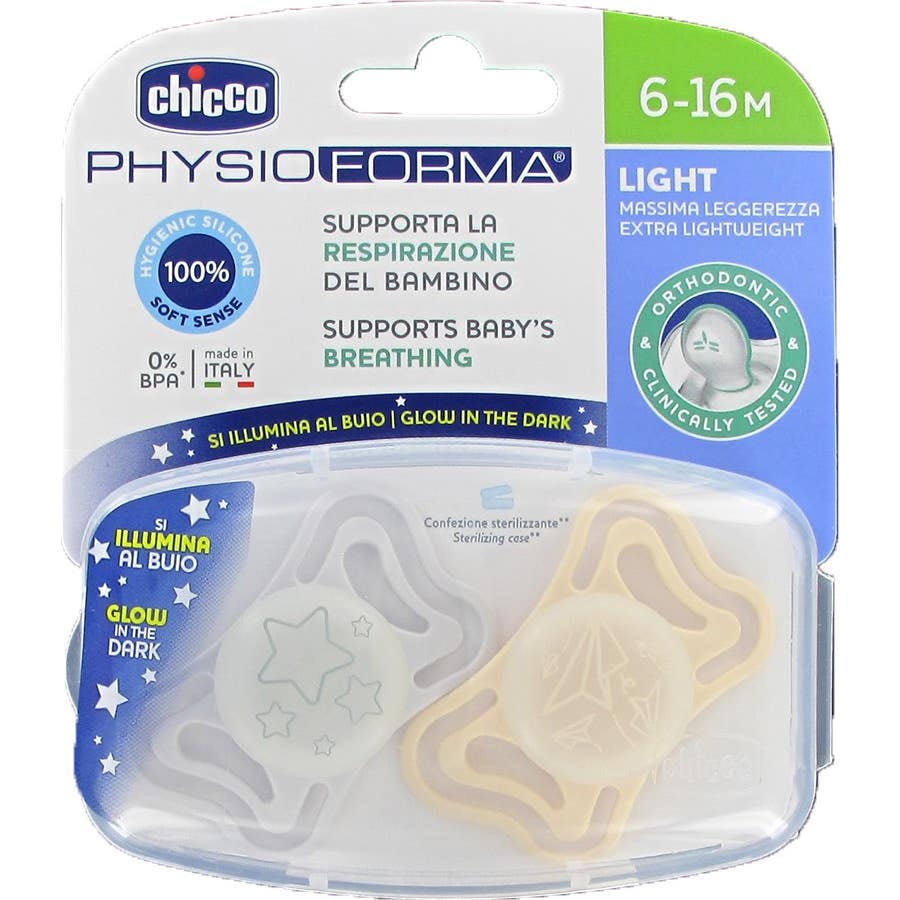 Chicco Chupete Physio Micro Beige y Gris Silicona 6-16m 2uds