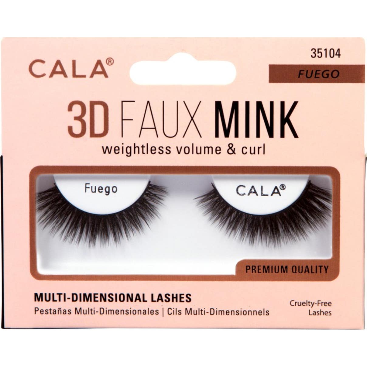 Cala Lashes 3D Faux Mink Pestañas Postizas Fuego 1 Par