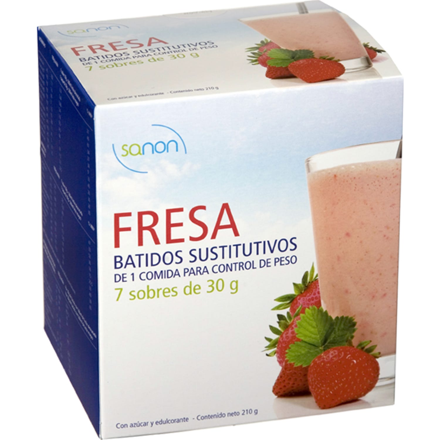 Sanon batido sustitutivo fresa 7 sobres 30g