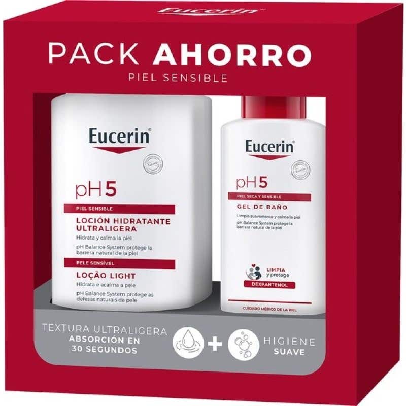 Eucerin Pack Ph5 Loción Ultaligera 1L + Gel Baño 200ml