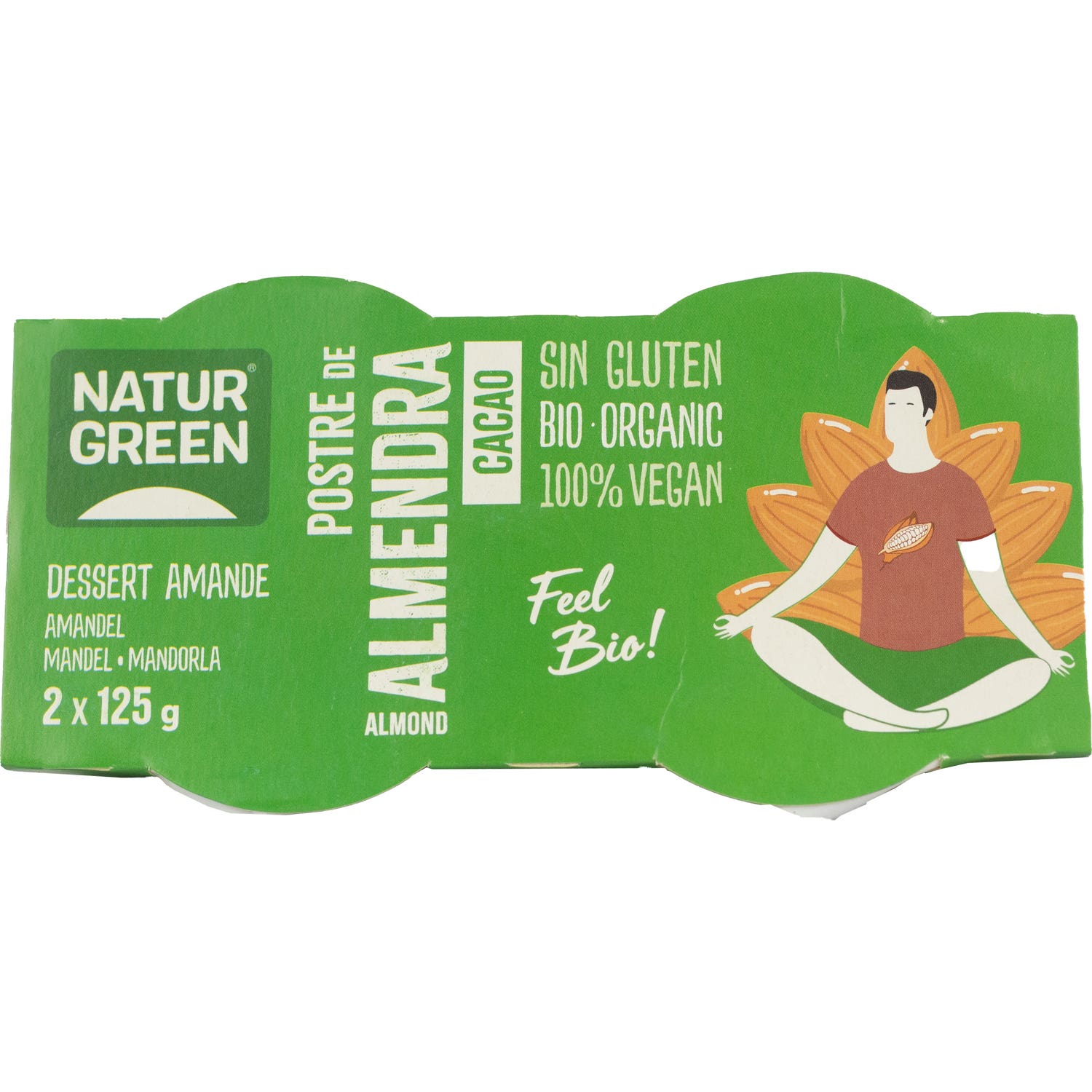 Naturgreen Postre Ecológico De Almendra Y Cacao (2x125 G)
