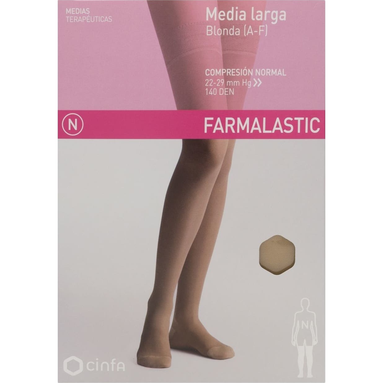 Farmalastic media larga blonda (A-F) comp. normal T-extra grande beige
