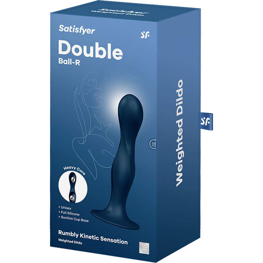 Satisfyer Double Ball-R Rumbly Kinetic Sensattion Dildo Dark Blue 1ud