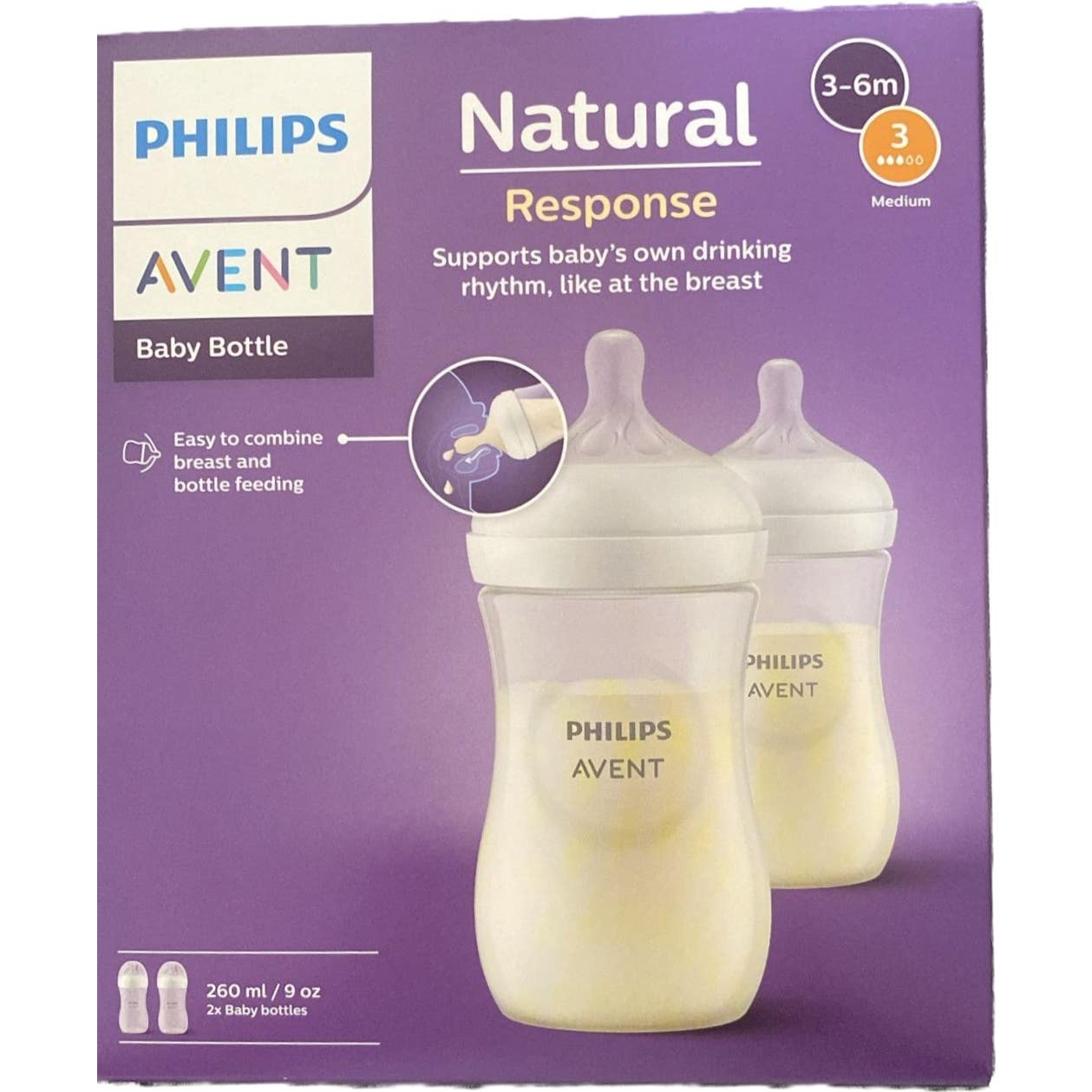 Philips Avent Biberón Anti-Cólico Natural Response 3-6 meses 2x260ml