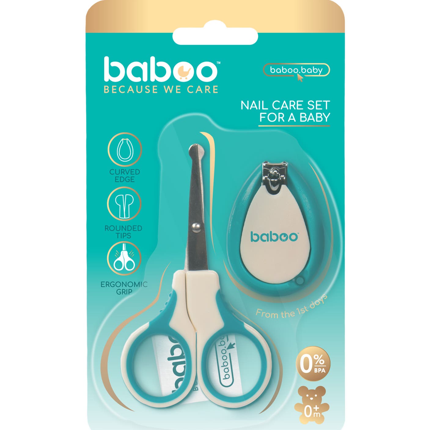 Baboo Set Manicura Tijeras + Cortaúñas +0 Meses 2uds