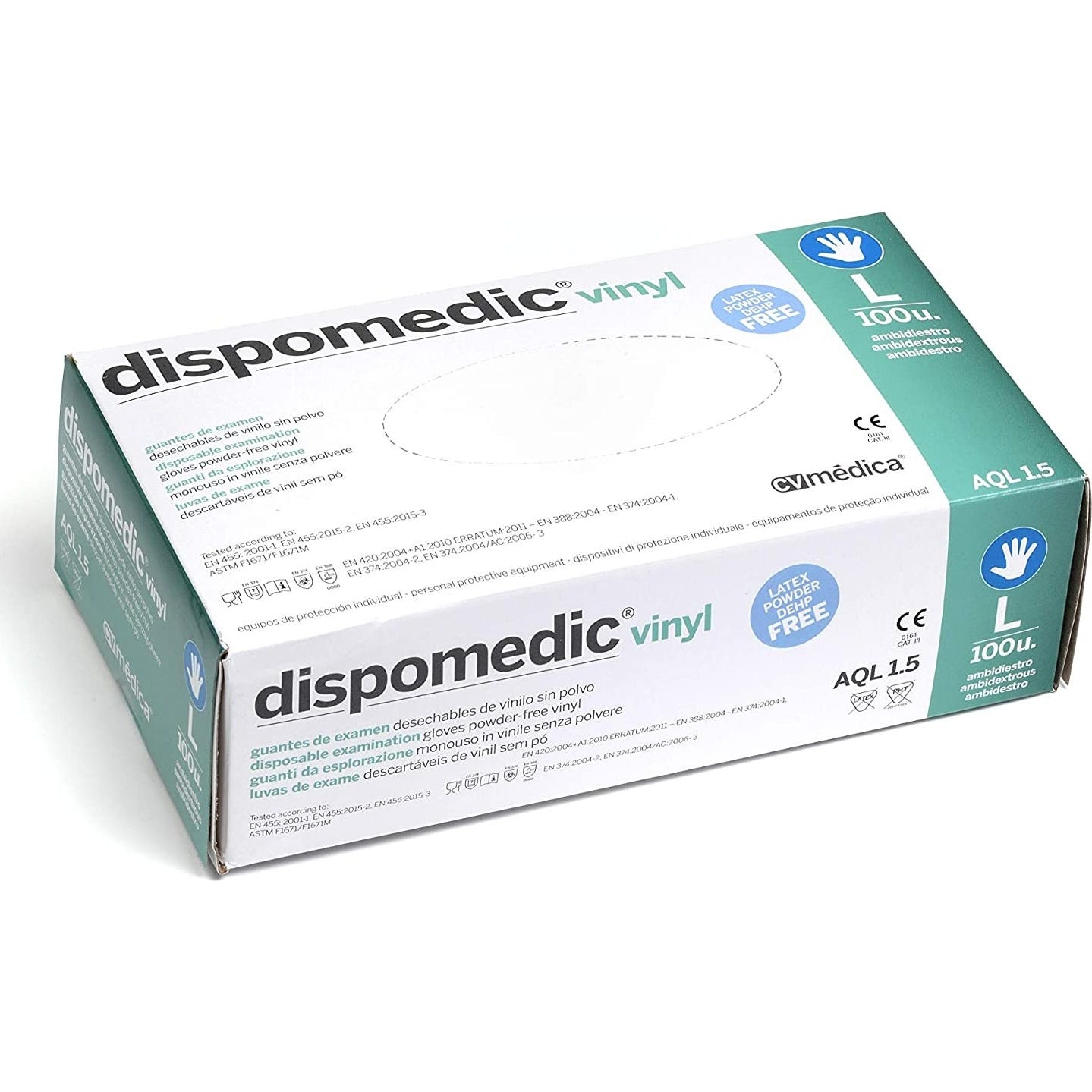 Dispomedic guantes Vinilo Sin Polvo Talla L