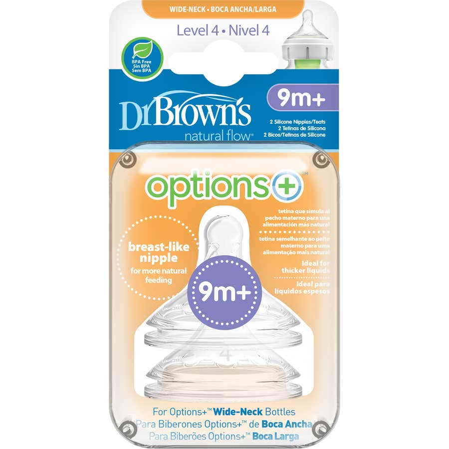 Dr Brown's Option + Tetina + Boca Ancha 9M 2uds