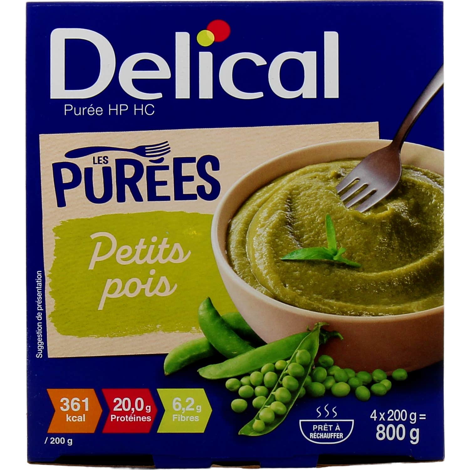 Delical Puré Hp Hc Alimento Guisante 4x200g