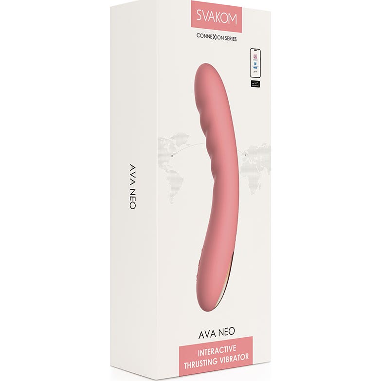 Svakom Ava Neo Interactive Thrusting Vibrator Peach Pink 1ud