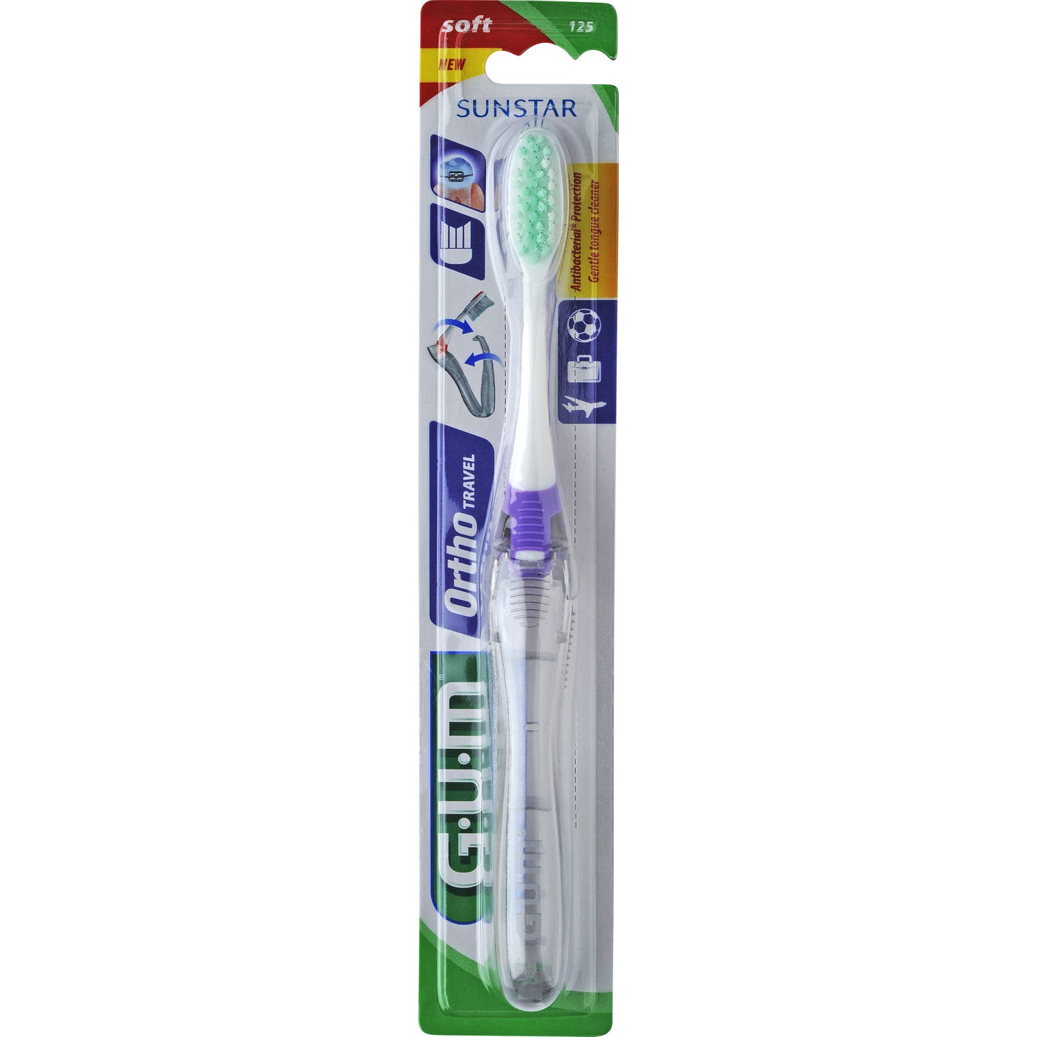 GUM® cepillo dental ortodoncia viaje 125 1 ud