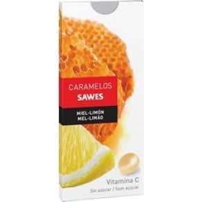 Sawes Caramelos balsámicos sin azúcar sabor Miel Limón con Vitamina C en blister 22g