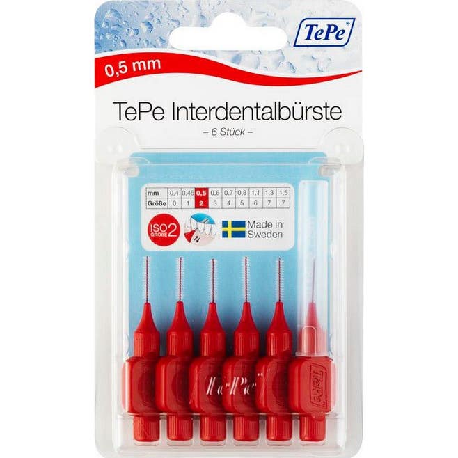 TePe Brossettes Interdentaire 0,50mm Rojo 6uds