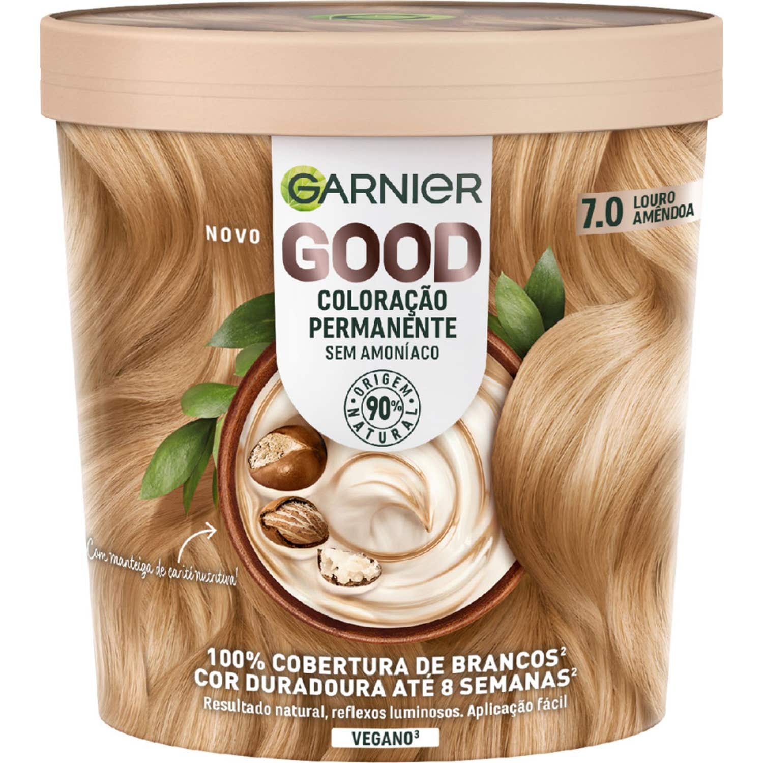 Garnier Good Coloração Permanente 7.0 Louro Amêndoa 550ml