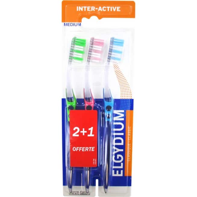 Elgydium Interactive Cepillo de Dientes Medio 3uds