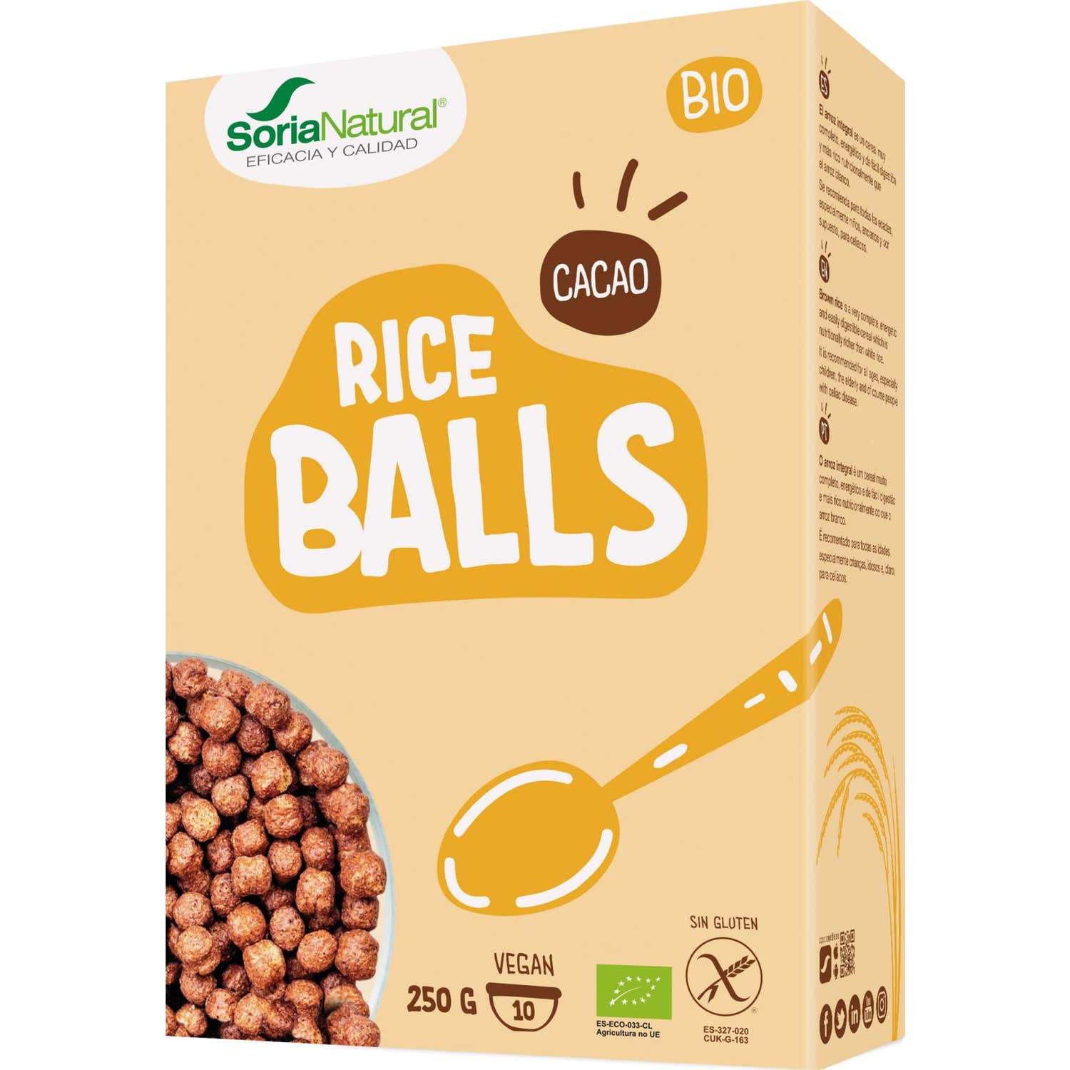 Soria Natural Rice Balls Cacao 250g