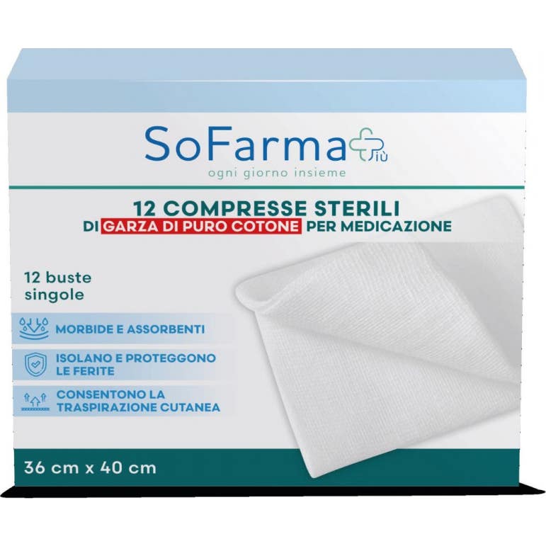 Sofarmapiù Compresas Algodón 36x40 cm 12 uds