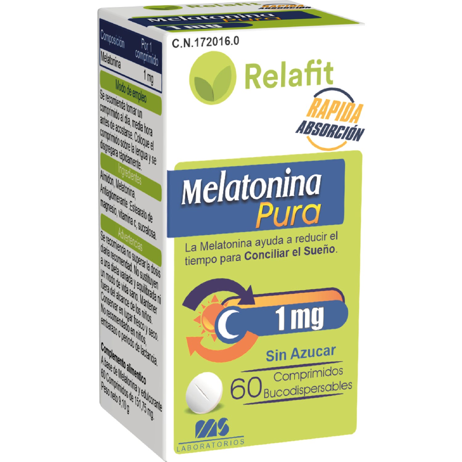 Relafit Melatonina Pura 1 Mg 60 comprimidos