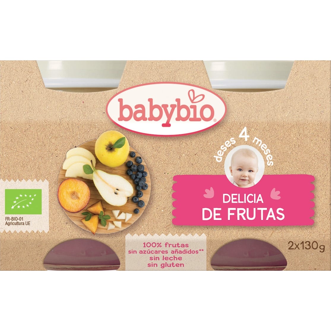 BabybioTarrito Ecológico Delicia De Frutas 2x130g