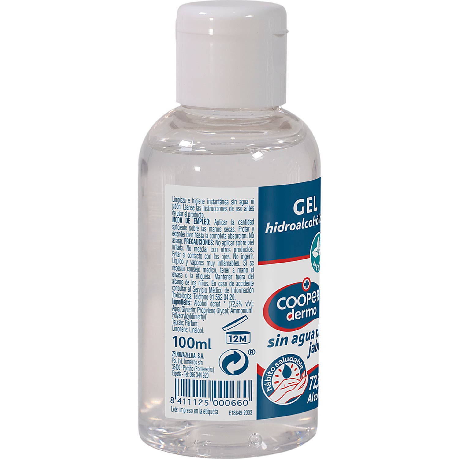 Cooper gel Hidroalcohólico 72% Alcohol 100 ml
