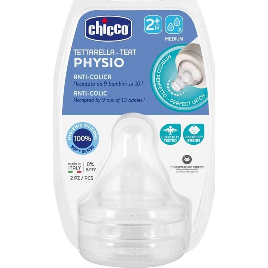 Chicco Tetina Wellbeing Silicona Flujo Medio 2 M+ 2 uds