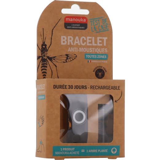Manouka Pulsera Repelente de Mosquitos Adulto Negro 1 ud