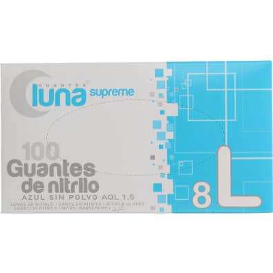 Luna Supreme Guantes Nitrilo Azul sin Polvo TL 100uds