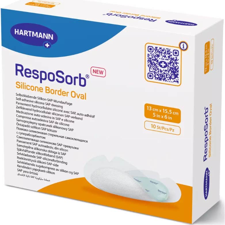 Resposorb Silicone Border Oval 13x15.5cm 10uds