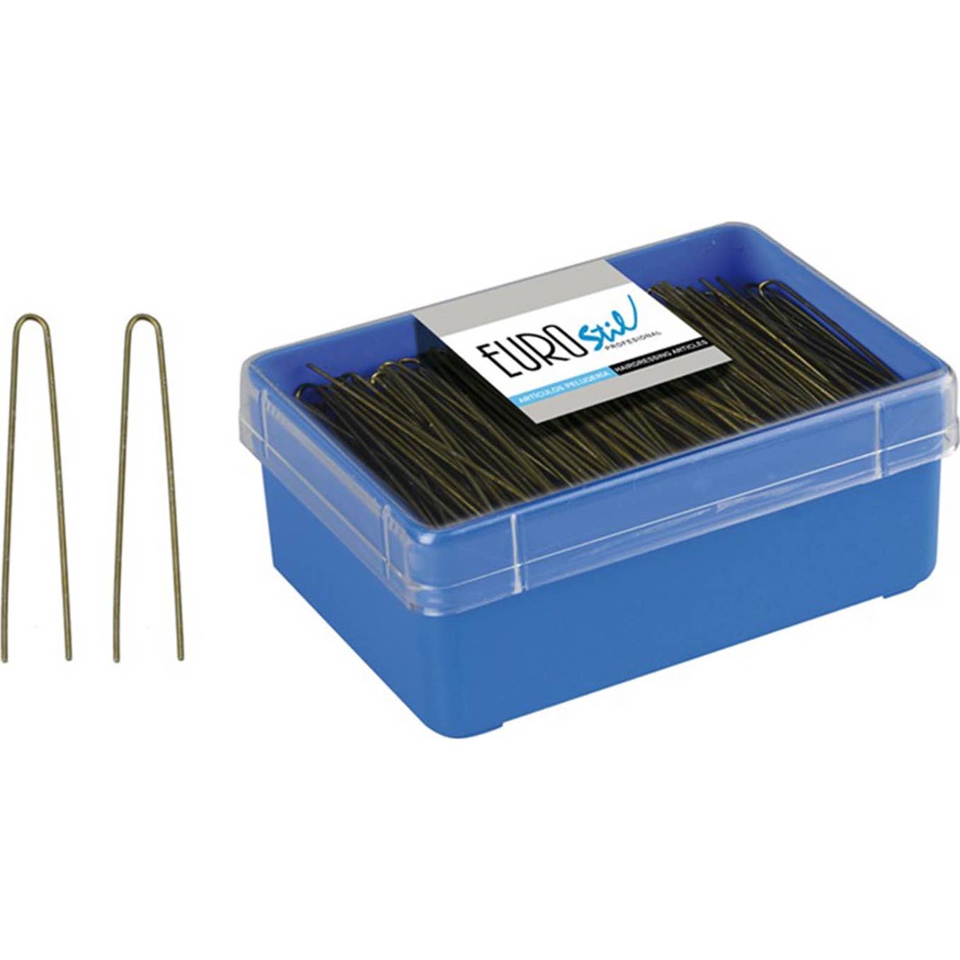 Eurostil Horquilla Curva Negro Moño Liso 75mm 150uds