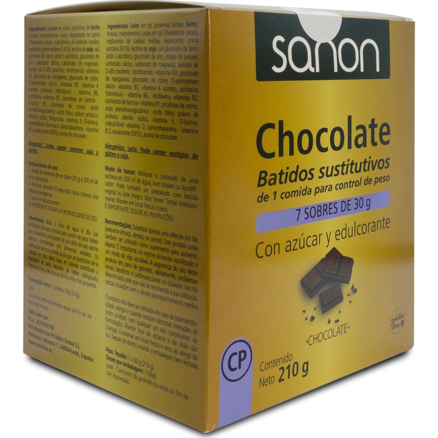 Sanon batido sustitutivo chocolate 7 sobres 30g