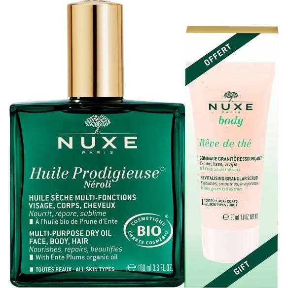 Nuxe Huile Prodigieuse Néroli 100ml + Rêve de Thé Exfoliante 30ml