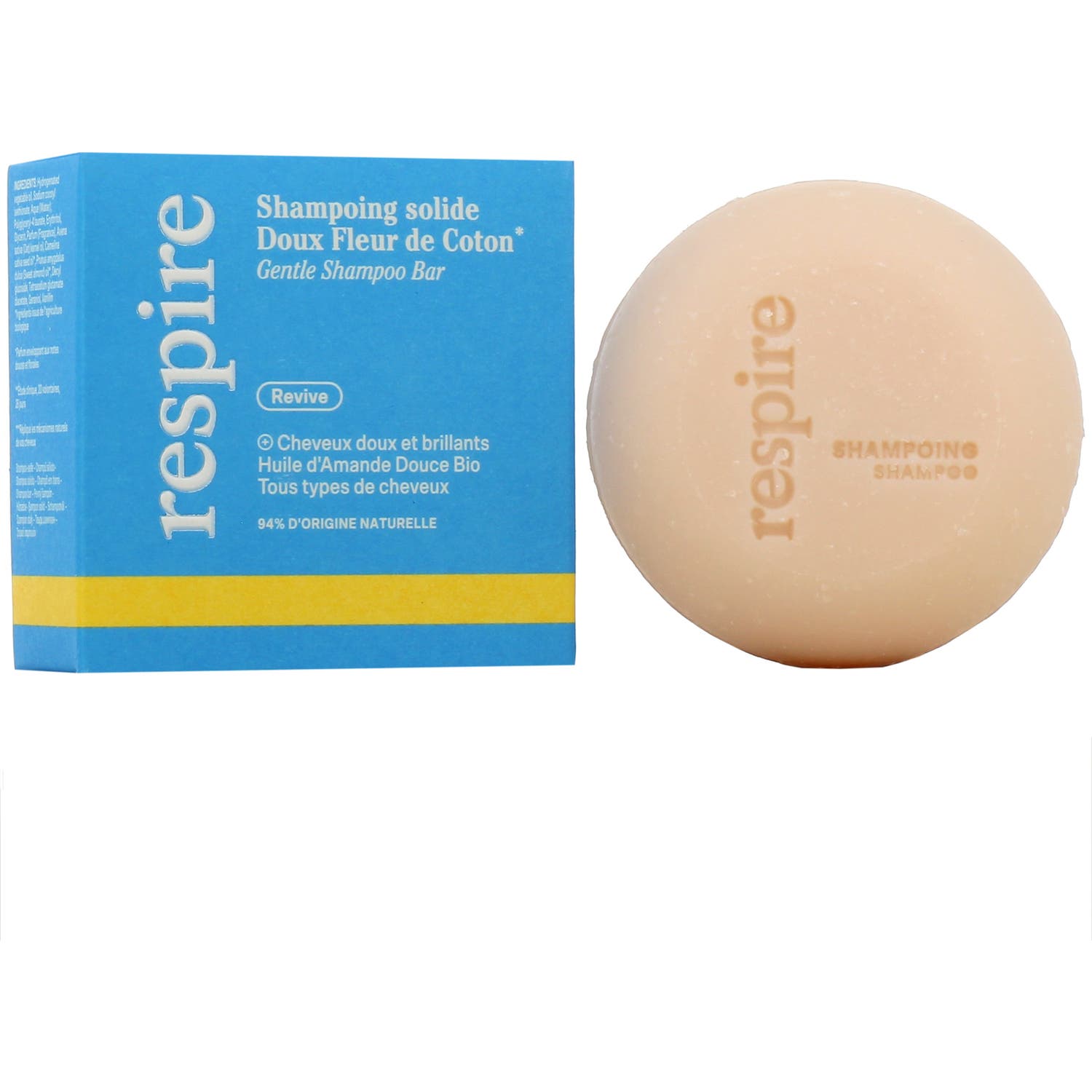 Respire Champú Sólido Suave Flor de Algodón 75g