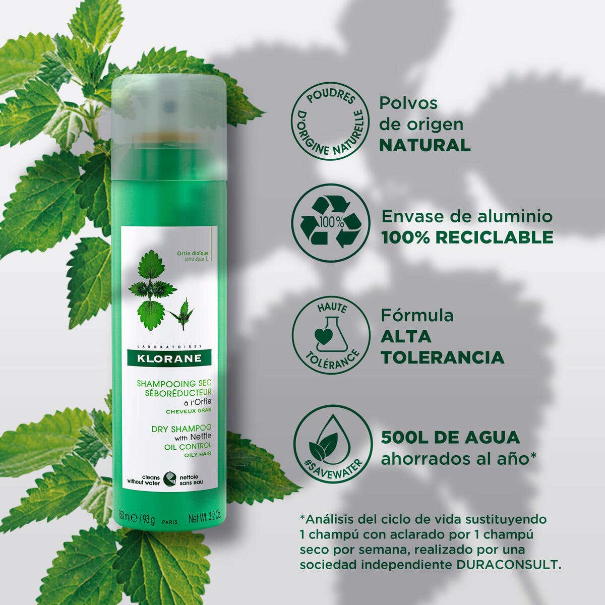 Klorane Champú Seco a la Ortiga 150ml