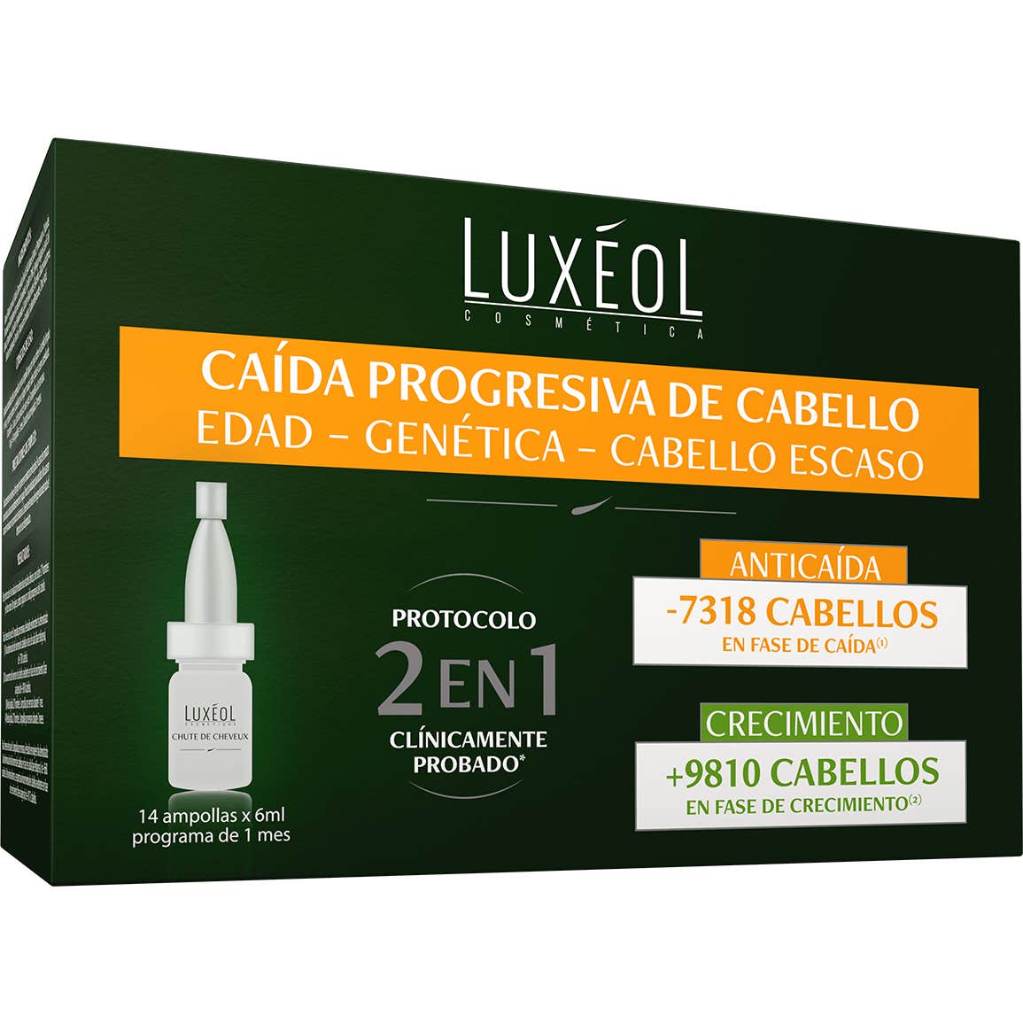 Luxéol Caída Progresiva de Cabello 2 en 1 14x6ml