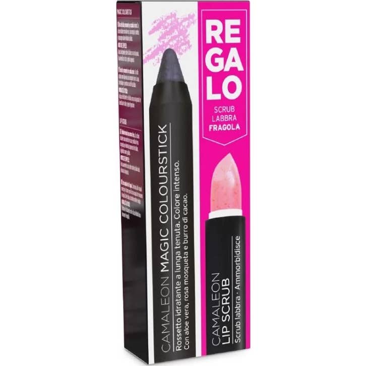Camaleon Cosmetics Magic Colourstick grey + Lip Scrub Strawberry