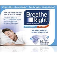 Breathe Right Tiras Nasales Transparentes Pequeña 10 uds