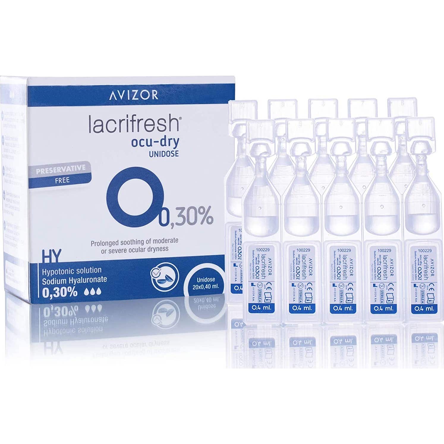 Avizor Lacrifresh Gotas Ojos Hialuronato Sodio Ocudry 0.3 20x0.04ml