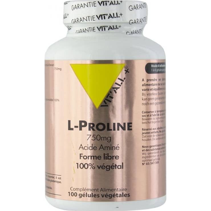 Vitall + L-Prolina 750 Mg 100 Cápsulas Vegetales - Imagen 2