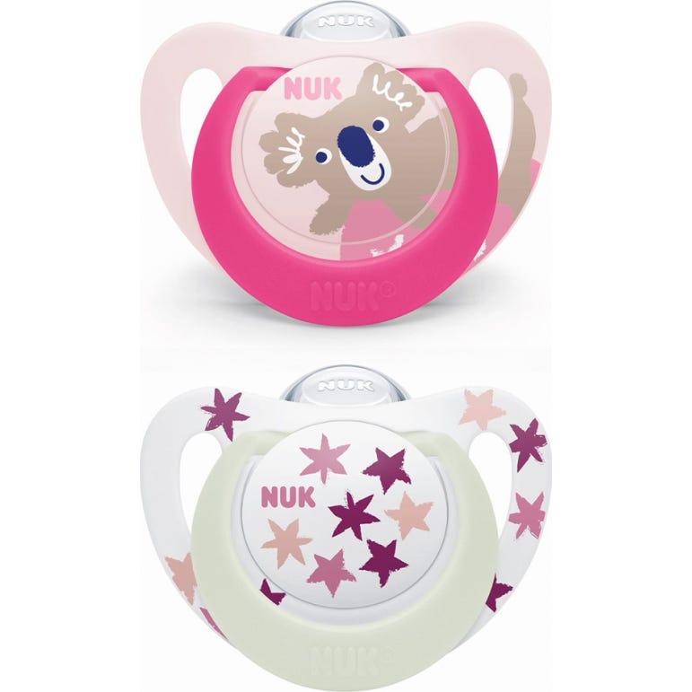 Nuk Starlight Day & Night Chupetes de Silicona 18-36 Meses 2uds