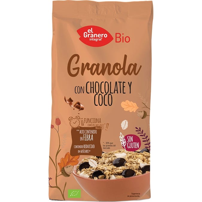 El granero Integral granola con Choco y Coco Bio Sin gluten 350 g