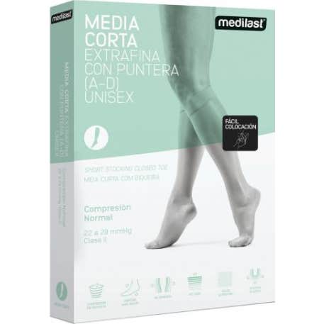 Medilast Media Corta (A-D) Compresión Normal con Puntera T-S 2 uds