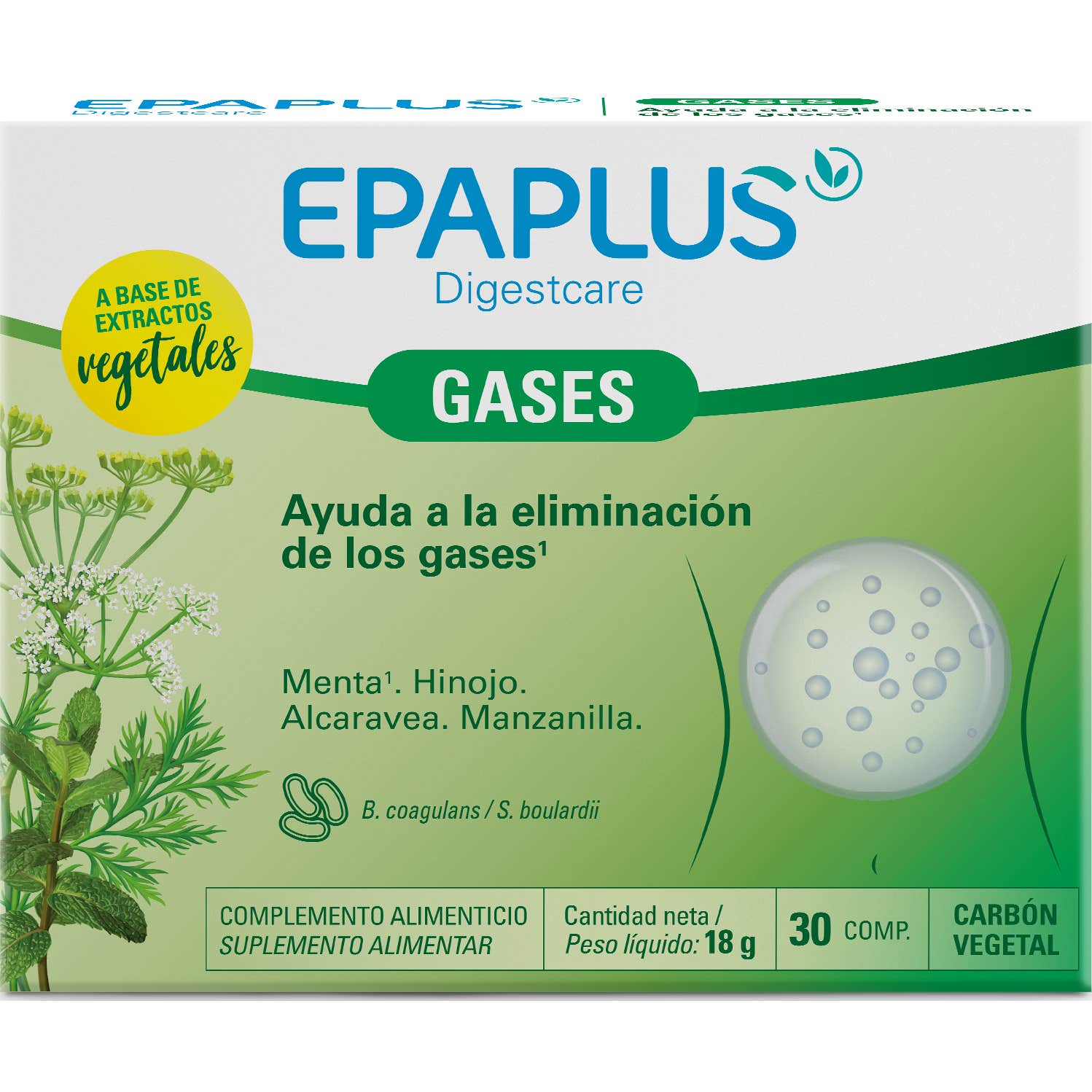 Epaplus Digestcare Gases 30 comprimidos