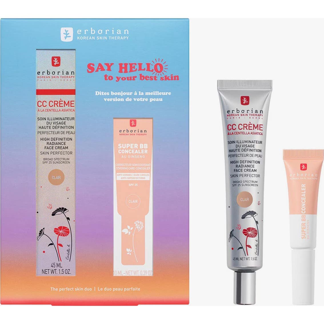 Erborian Pack Duo Cc Clair 45ml + Super Bb Concealer Clair 10ml